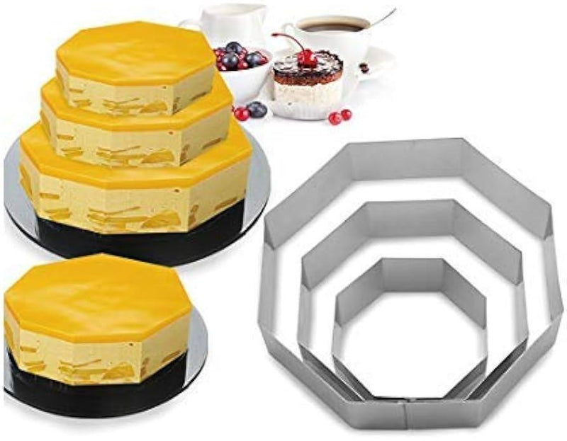 3 Pcs Hexagonal Cake Mold Set