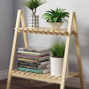 Foldable Flower Pot Display Wooden Plant Stand - 2 Tier