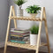 Foldable Flower Pot Display Wooden Plant Stand - 2 Tier