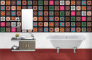Beautiful Calligraphy Wall Tile Stickers - 12 Pcs Self-Adhesive Decor