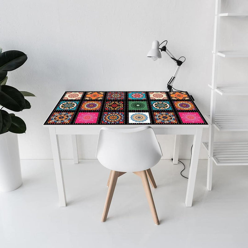 Beautiful Calligraphy Wall Tile Stickers - 12 Pcs Self-Adhesive Decor