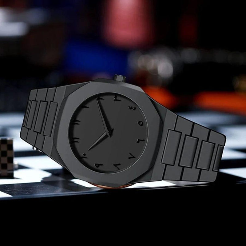 Men's Carbon Fiber Analogue Watch - 1 Pc - Sleek Black Design