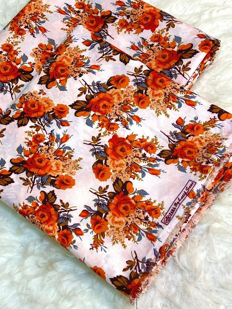 2 Pcs Women's Unstitched Printed Suit